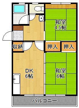 オベリスク常岡ビル(2DK/3階)の間取り写真