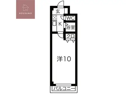 ヴァンテアン東本町(1K/3階)の間取り写真