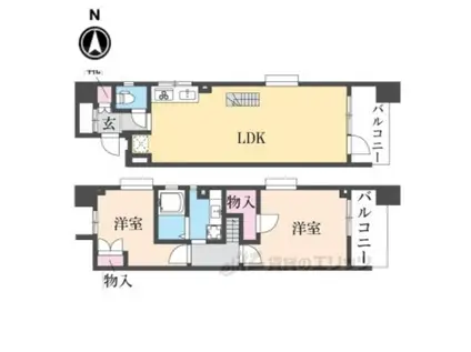 アルス四条室町D-STYLE(2LDK/3階)の間取り写真