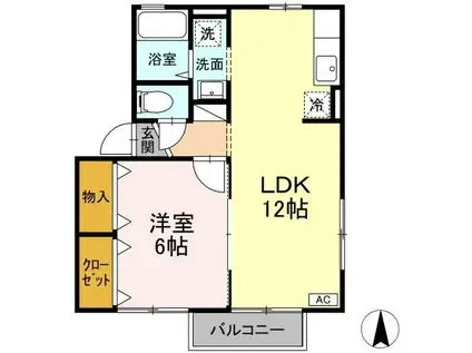 カーサ・イオシス A(1LDK/1階)の間取り写真