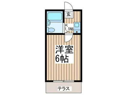 ウィングコート(1K/1階)の間取り写真