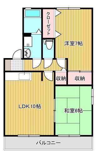 フィーレ松縄(2LDK/1階)の間取り写真