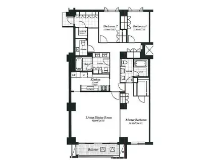 麻布第一マンションズ(3LDK/3階)の間取り写真