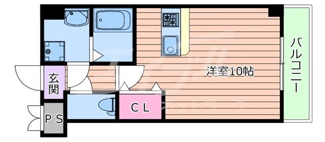CITY SPIRE上新庄(ワンルーム/4階)の間取り写真