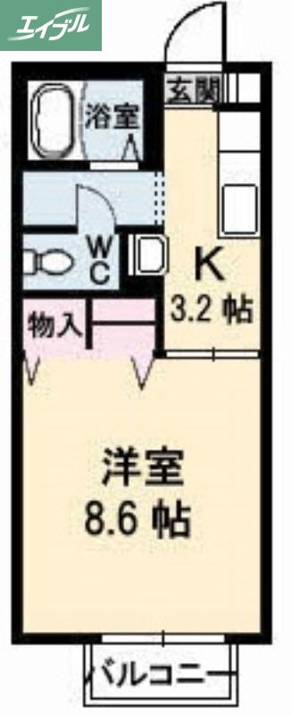 杉乃子ハイム(1K/1階)の間取り写真