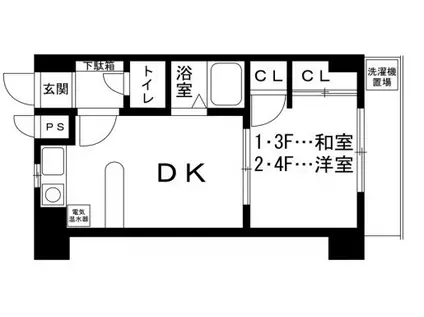D-スクウェア加古川(1DK/3階)の間取り写真