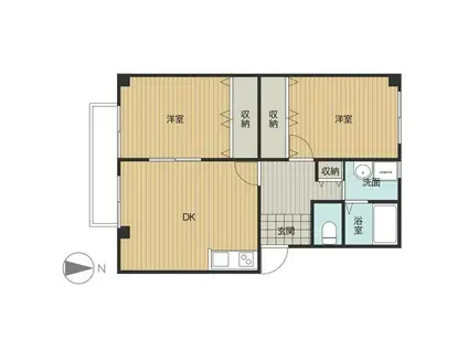 パレオス(2LDK/1階)の間取り写真