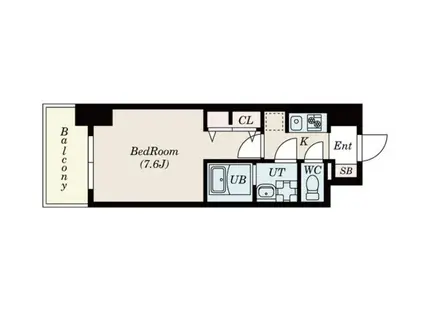 S-RESIDENCE桜本町AWESOME(1K/13階)の間取り写真