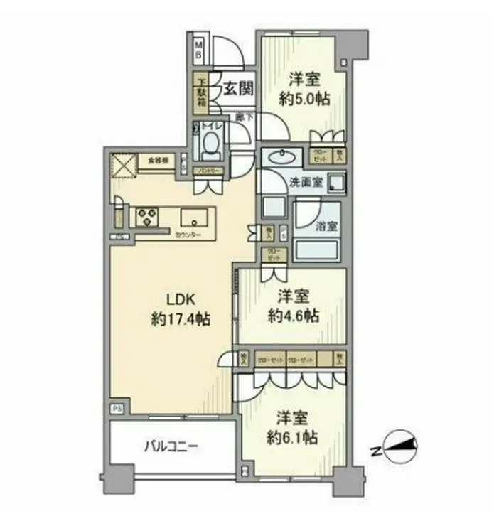 ブランズ牛込柳町 4階階 間取り