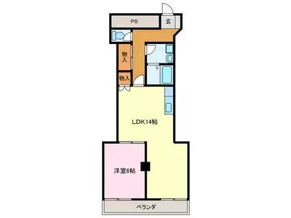 レジデンス大野(1LDK/2階)の間取り写真