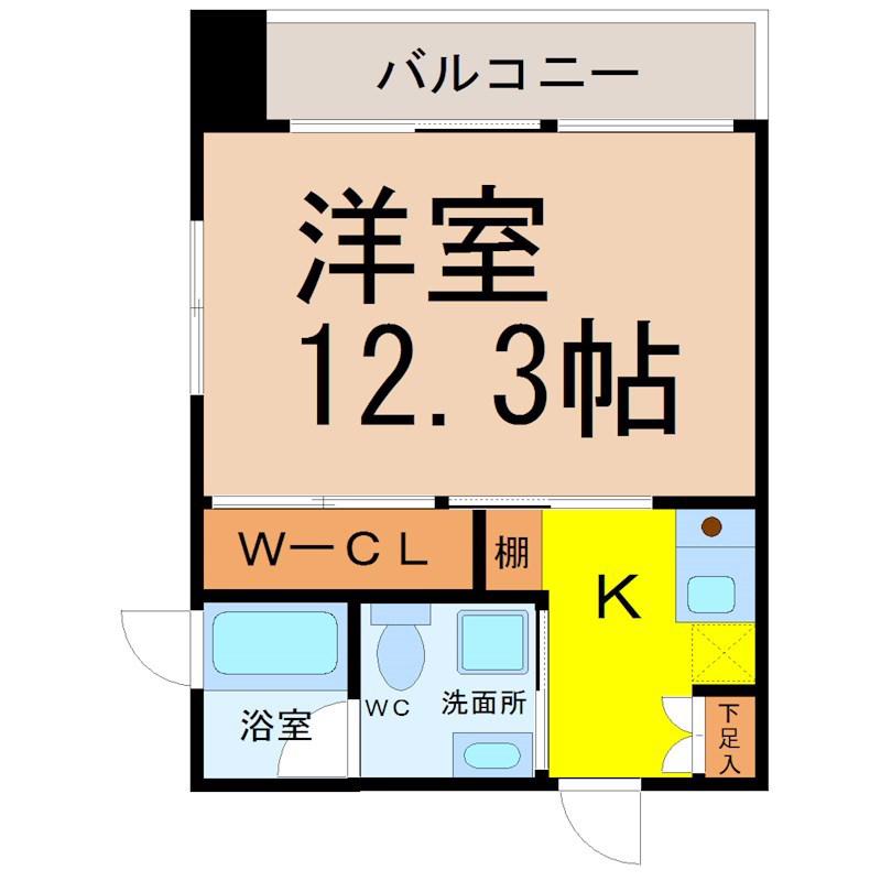 リバーフロントレジデンス(1K/3階)の間取り写真