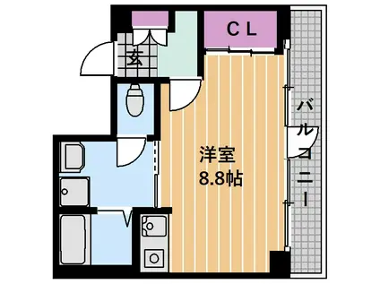 ゴキソ224ビル(ワンルーム/3階)の間取り写真
