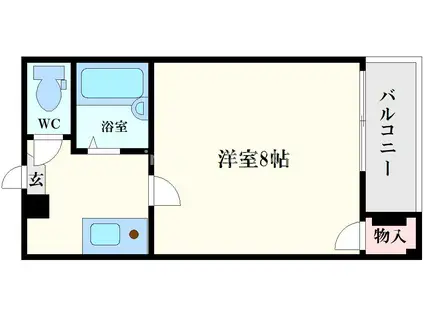 ラピス天満橋(1K/6階)の間取り写真