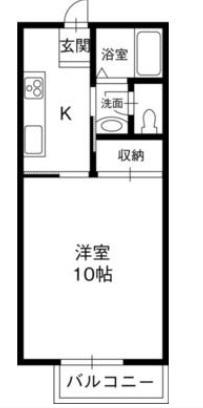 レクエルド古庄 B(1K/2階)の間取り写真