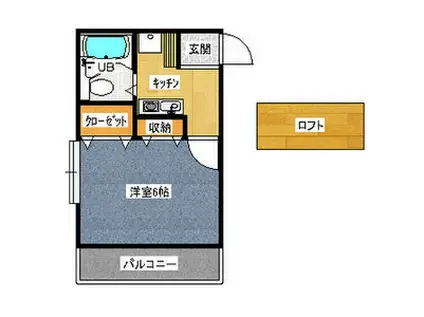 ステュディオ・カリーノ(1K/2階)の間取り写真