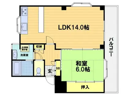 アーバン嵐山IV(1LDK/2階)の間取り写真
