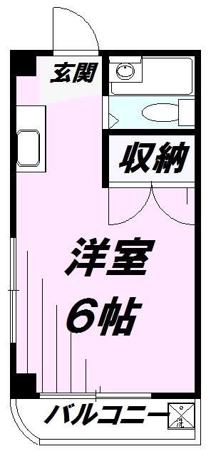 コスモビル(ワンルーム/3階)の間取り写真