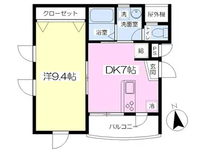 PAPHIO(1DK/3階)の間取り写真