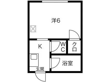 JEWEL(1K/1階)の間取り写真