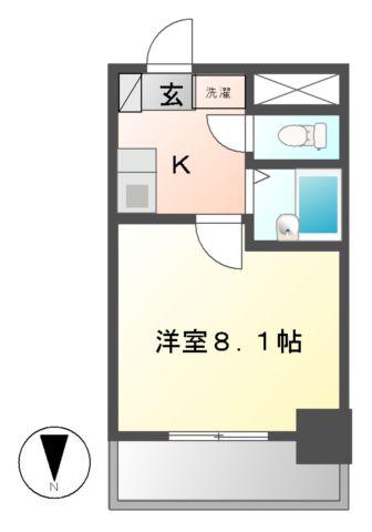 ヒルズ千種(1K/5階)の間取り写真