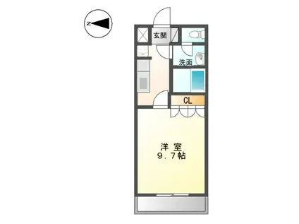 ヴィア イン シンタク(1K/1階)の間取り写真