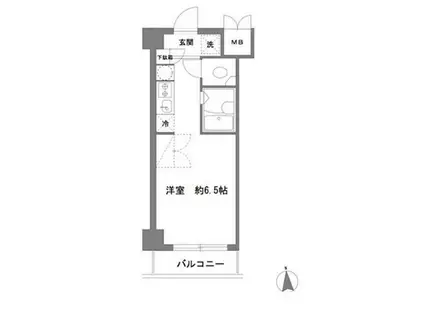 ラグゼナ本厚木(ワンルーム/4階)の間取り写真