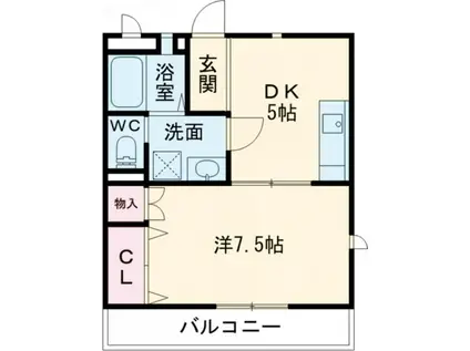 ボン・フレール(1DK/1階)の間取り写真