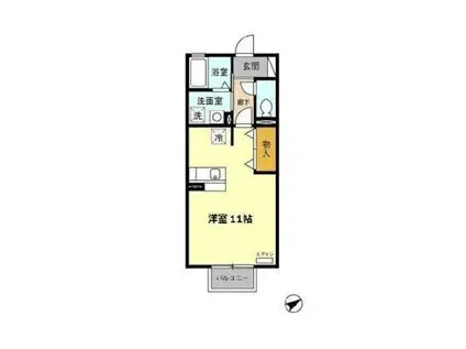 モナリエ晩田(ワンルーム/1階)の間取り写真