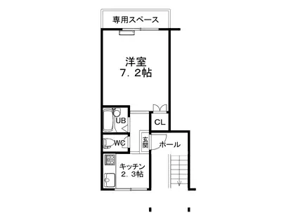 メゾネットK2(1K/1階)の間取り写真