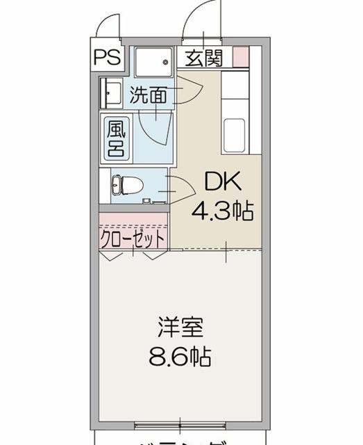 サニーヒル(1DK/3階)の間取り写真