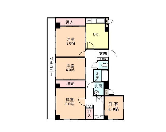 コーポひかり(4DK/1階)の間取り写真