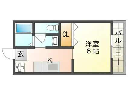 MCハイツ(1K/2階)の間取り写真