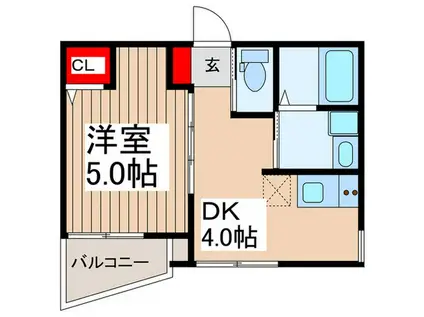 ふじみ野市北野AP(1DK/2階)の間取り写真