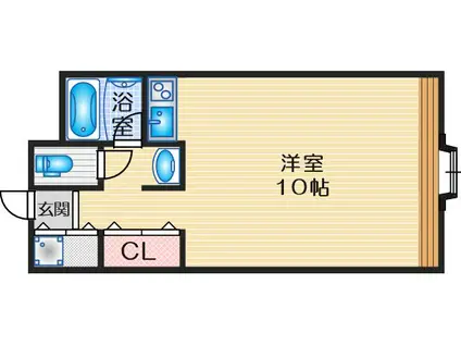 江坂アパートメント(ワンルーム/7階)の間取り写真