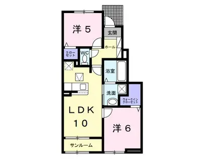 ニコリヴII(2LDK/1階)の間取り写真