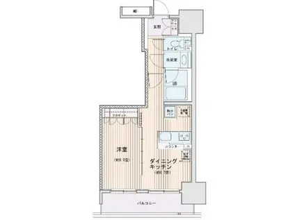 エスティメゾン錦糸町II(1LDK/13階)の間取り写真
