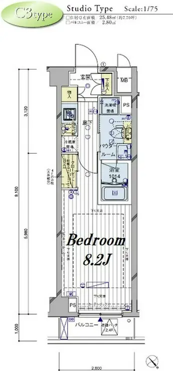 メインステージ奥沢 4階階 間取り