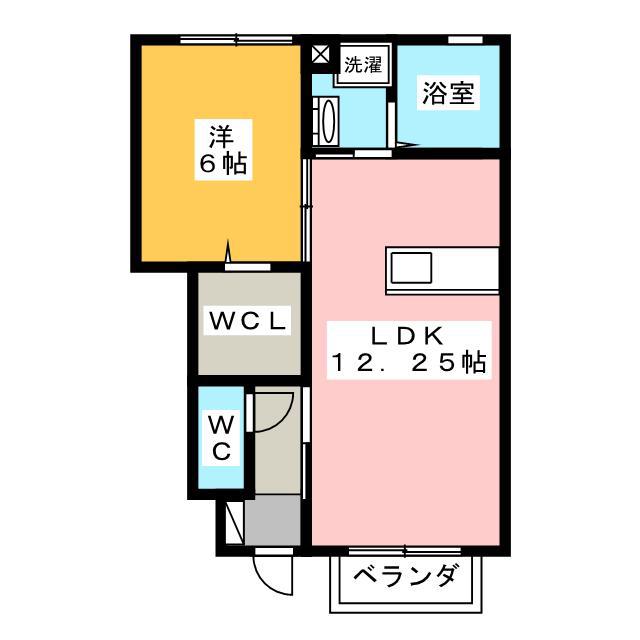 ピソ コモド A(1LDK/1階)の間取り写真