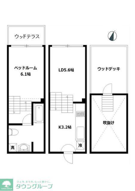 HIKESKIP FLOOR TERRACE HOUSE(1LDK/1階)の間取り写真