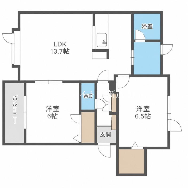 グランツ(2LDK/2階)の間取り写真