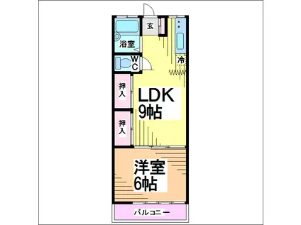 ハウス横倉(1LDK/2階)の間取り写真