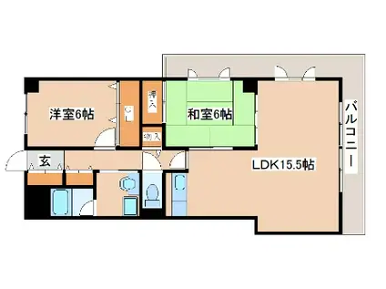 サウスヴィラITO(2LDK/2階)の間取り写真