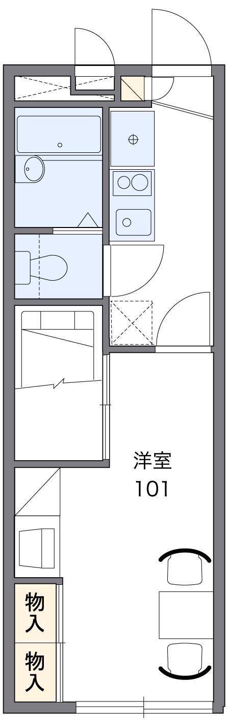 レオパレス霞南(1K/1階)の間取り写真