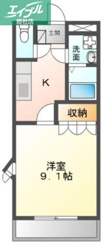 リバティー(1K/1階)の間取り写真