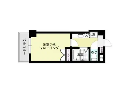 モナーク大橋(1K/1階)の間取り写真