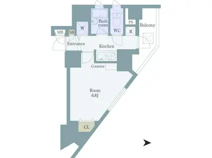 ドルチェ板橋区役所前・弐番館(1K/8階)の間取り写真