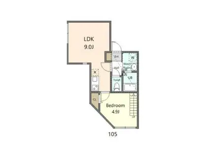 ココライフ鶴ヶ峰(1LDK/1階)の間取り写真