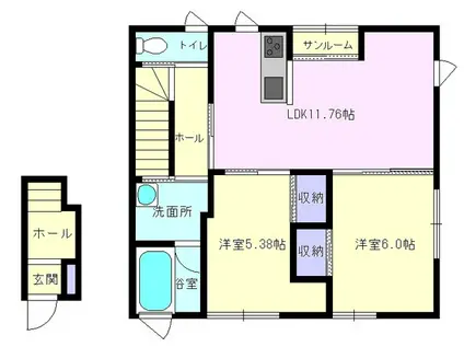 BELLWOOD(2LDK/2階)の間取り写真