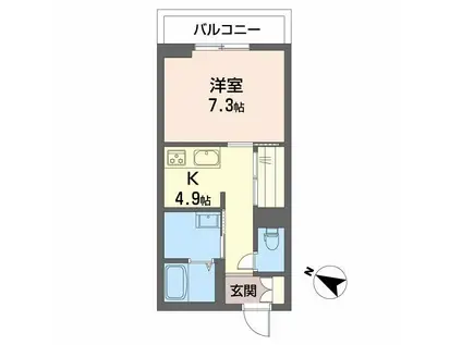 PARADISO本荘(1K/3階)の間取り写真