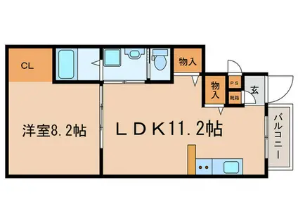 イムヌ・ア・ラムール垂水(1LDK/1階)の間取り写真